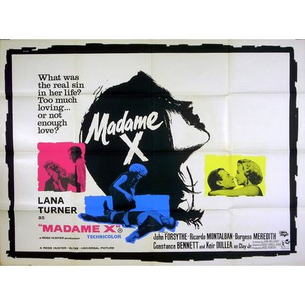 MADAME X 1966 Lana Turner, John Forsythe, Ricardo Montalban UK QUAD POSTER