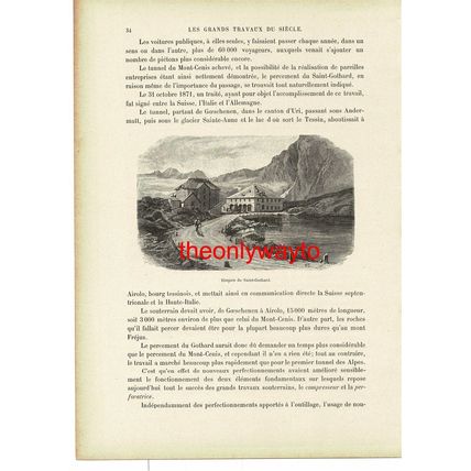 Hospice Of Saint-Gotthard, Switzerland, Book Illustration, 1895
