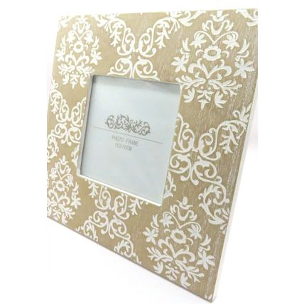 Shamilar Chic Photo Frame Lime Washed Wood Square 19 CM Gift Home Decor