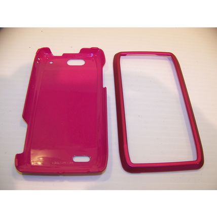 MOTOROLA DROID 4 BRIGHT PINK RUBBERIZED HARD PLASTIC CASE BY CASE MATE