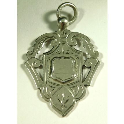Antique Victorian Solid Silver Pocket Watch Fob Medal BLANK 1897 J Gloster