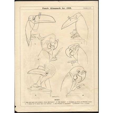 BEAKS 1934 James Affleck Shepherd PUNCH CARTOON PAGE