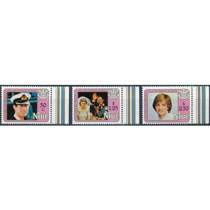 21st Birthday Diana Princess of Wales - Niue 1982 - NM H - SG 454/6