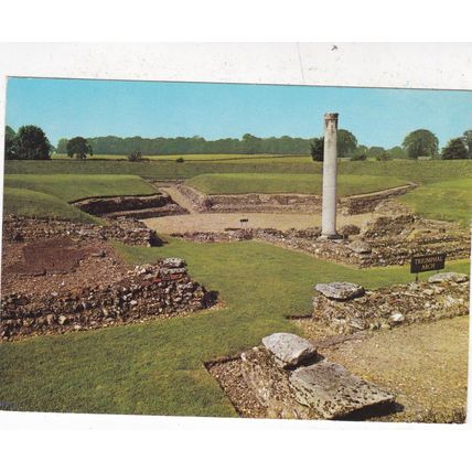 Roman Theatre Verulaneum St Albans Hertfordshire Postcard unused mark on face
