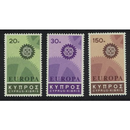 Cyprus Cogwheels Europa 3v 1967 MNH SG#302-304