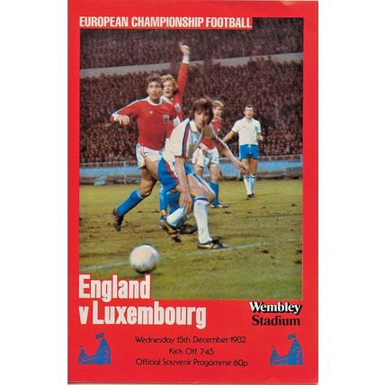 ENGLAND v LUXEMBOURG EURO CHAMPIONSHIP QUALIFIER 1982