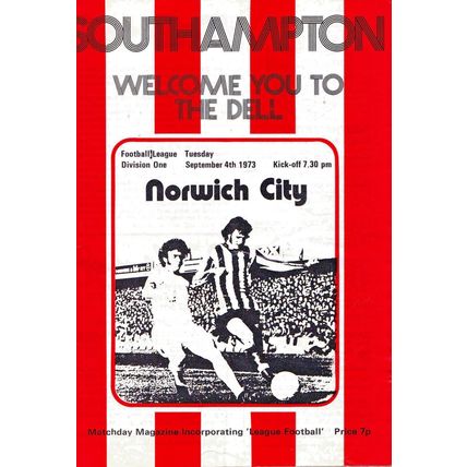 SOUTHAMPTON v NORWICH CITY LEAGUE DIVISION ONE 1973/74