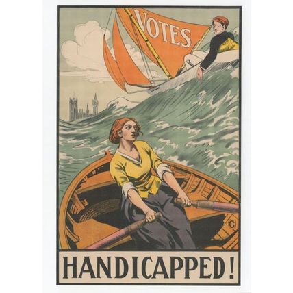 Handicapped Suffragette Women Old Boat Ship Poster Postcard