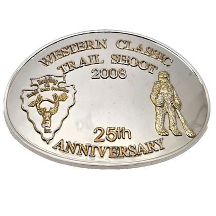 2008 Western Classic Trail Shoot Club Belt Buckle 25th Anniversary Vintage