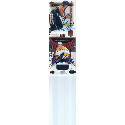 WAYNE GRETZKY & DANTE FABBRO JERSEY ROOKIE AUTO 1999/20 OILERS & PREDATORS HOFER