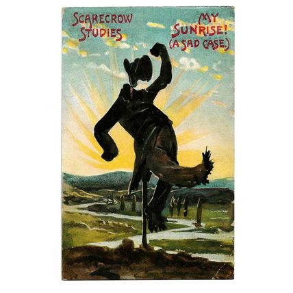 Postcard humorous Scarecrow Studies "My sunrise ! (a sad case)" unposted message