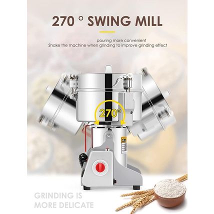 CGOLDENWALL 700G Electric Grain Grinder Mill Safety Upgraded 2400W High-Speed Sp