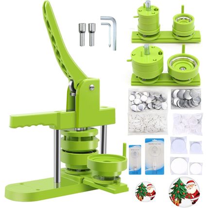 Button Maker Machine - Multiple Sizes 1.25In+2.25In, Kit for DIY Gifts, Button P