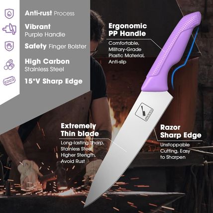 Imarku 14-Piece Professional Knife Set with Built-In Sharpener, Stainless Steel