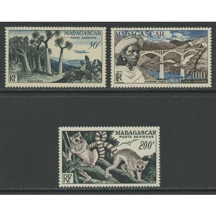 Malagasy (or, Madagascar) C58-C60, 1954 Pictorials, Mint, VLH (MN016)