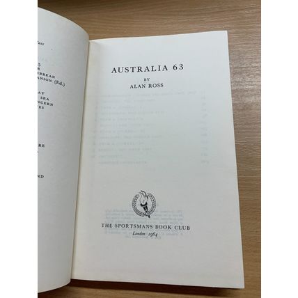 1964 "AUSTRALIA '63" CRICKET ALAN ROSS SPORTSMAN BOOK CLUB HB BOOK (P3)