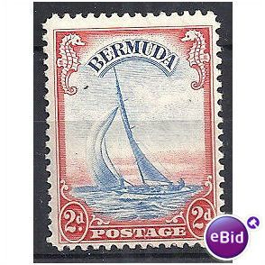 Bermuda 1940 SG112a 2d Ultramarine & Scarlet Mounted Mint. .