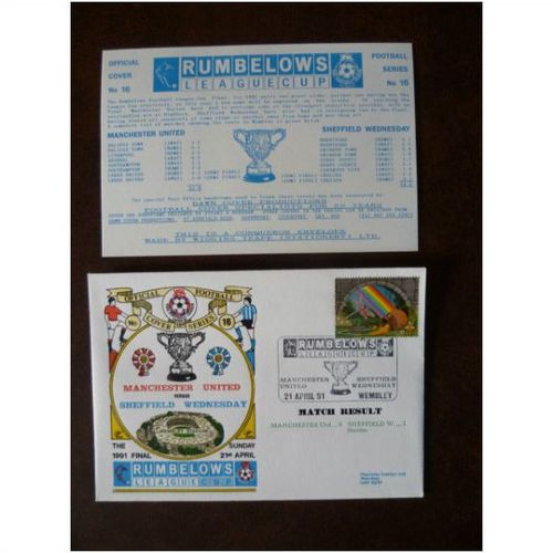 1991 Manchester United v Sheffield Wednesday Dawn Football Cover No 16 stamp