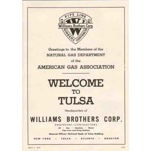 williams brothers corp 1950 welcome tulsa american gas vintage ad