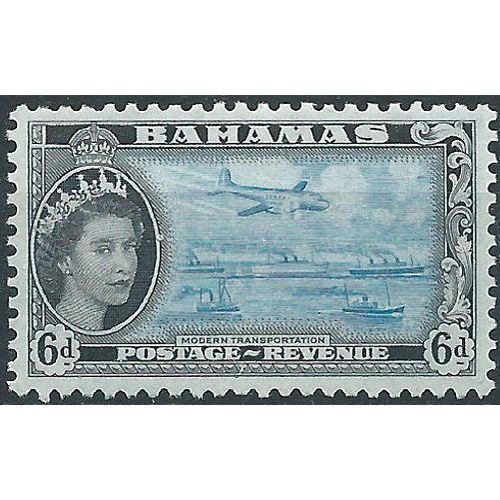 Bahamas 1954 SG208 6d Light Blue & Black Mounted Mint....