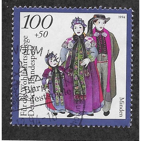 GER 1994 100pf+ 50 'NATIONAL COSTUMES- MINDEN' FINE USED (EBID52-200)
