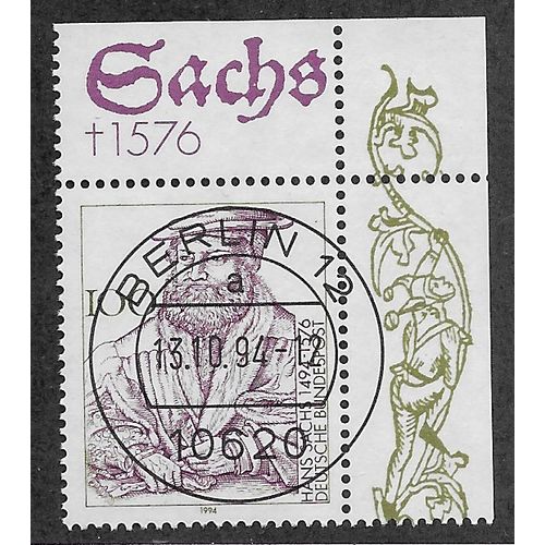 GER 1994 100pf 'HANS SACHS'(CORNER MARGIN) FINE USED (EBID53-847)