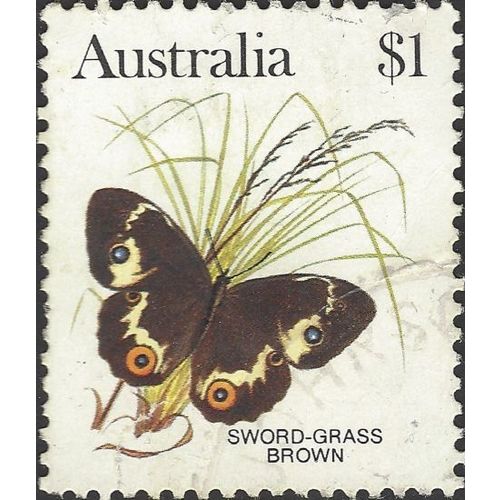 AUSTRALIA, BUTTERFLY, Sword Grass Brown, brown 1983, $1, #3