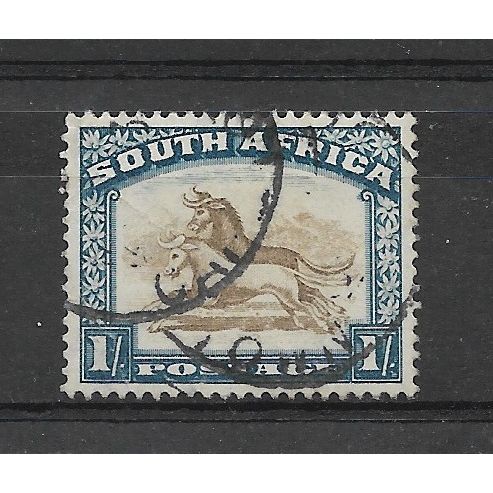 SouthAfrica.SG62 1s Black&Blue Wildebeest.English Print.Variety Unchked.FU.J19b
