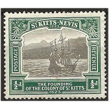 St Kitts-Nevis 1923 SG48 1/2d Black & Green Mounted Mint . ..