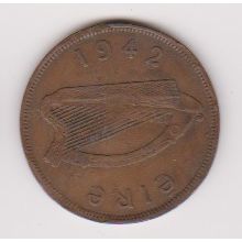 Ireland Penny 1942 VF to EF