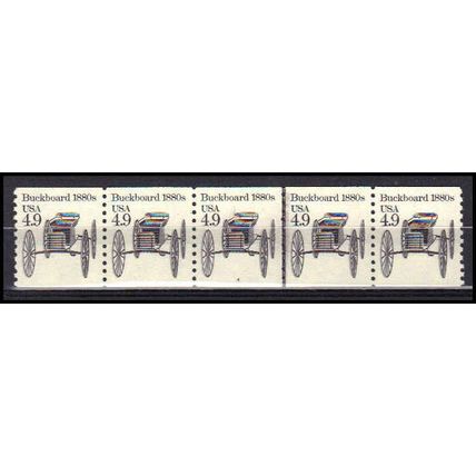 2124v 4.9c Buckboard Very Fine MNH Dry Gum PNC 4/5 Buggy Whip X0298