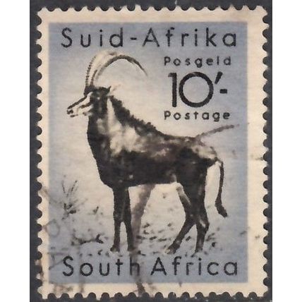 South Africa, 1954 10/- Antelope, SG 164 (Scott #213), used