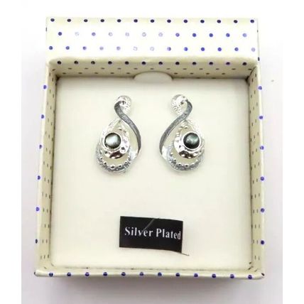Mono Tones Affinity Drop Earrings Silver Plated Friction Backs Gift Jewellery