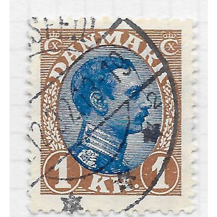 DENMARK DANMARK 1913 KING CHRISTIAN 1K USED SG167 167