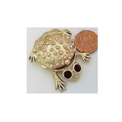 Vintage Gold Tone Collectible Frog Perfume Sachet