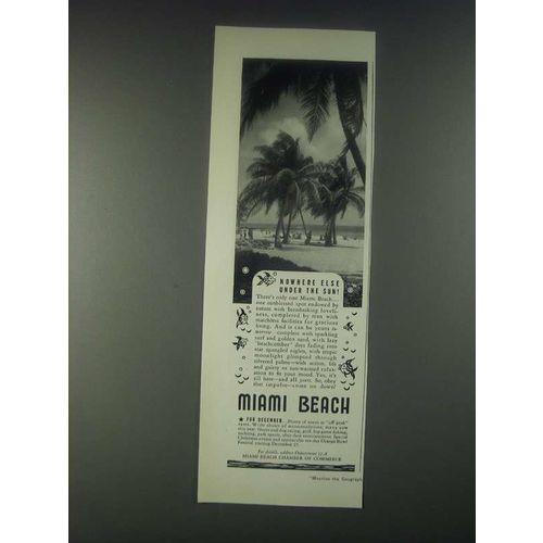 1946 Miami Beach Florida Ad - Nowhere Else Under the Sun