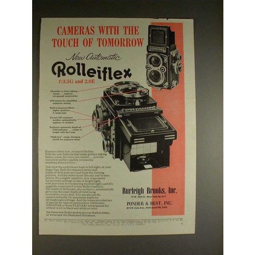 1957 Rollei Rolleiflex 3.5G & 2.8E Camera Ad - NICE!