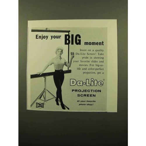 1960 Da-Lite Projection Screen Ad - Enjoy Big Moment