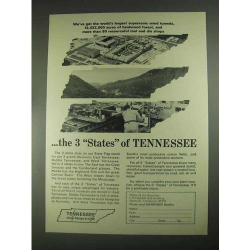 1967 Tennessee Development Ad - Supersonic Wind Tunnels