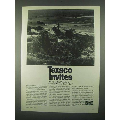 1967 Texaco Oil Ad - Invites The Motorists