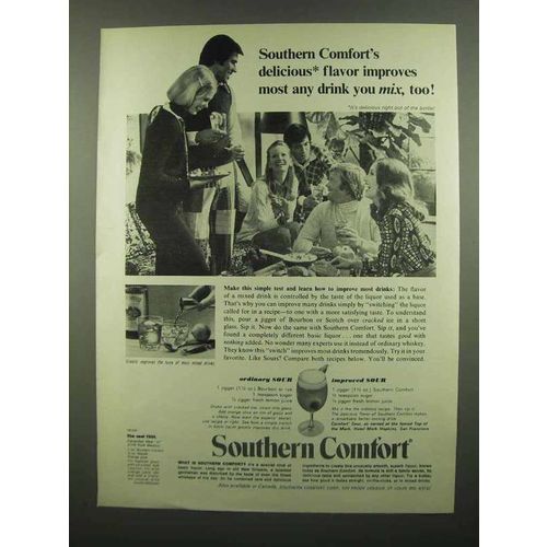 1974 Southern Comfort Ad - Delicious Flavor