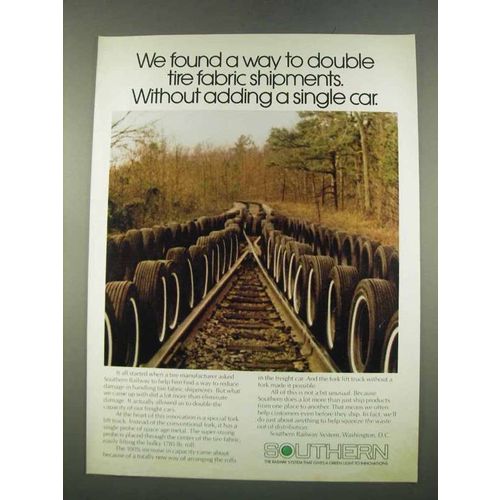 1974 Southern Railway Ad - Double Tire Fabric Shipments