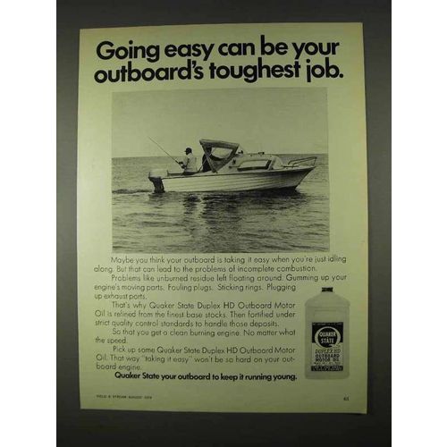 1974 Quaker State Motor Oil Ad - Outboard's Job