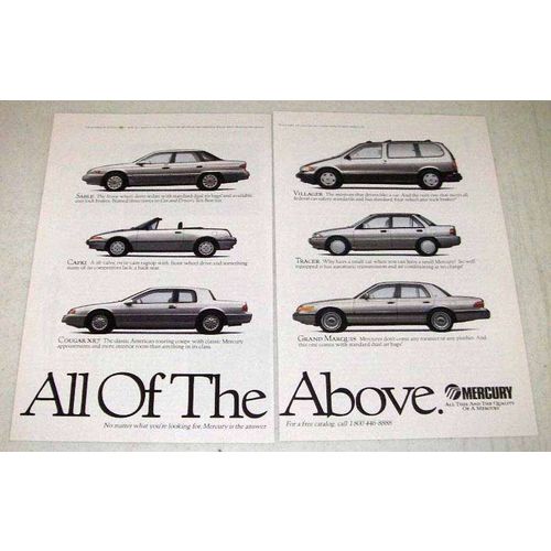 1993 Mercury Sable, Capri, Cougar XR7, Tracer Car Ad