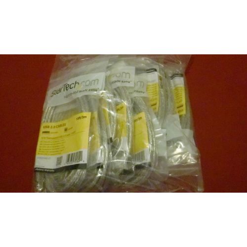 (2 Pack) StarTech USB2HAB10F 10 FT USB 2.0 Cable - USB A Male to USB B Male