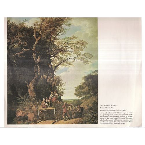 THE HARVEST WAGON by Francis Wheatly.. page measure 23 x 27 cms =
