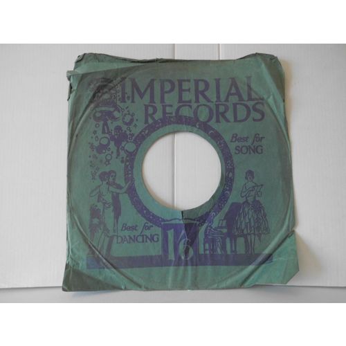 1930s VINTAGE 10" RECORD SLEEVE. IMPERIAL RECORDS. AGE RELATED WEAR.very good