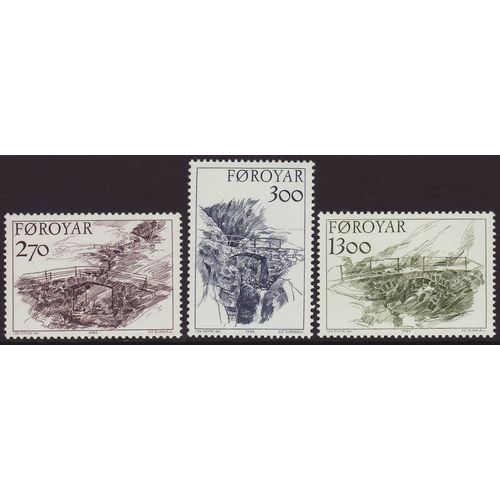 Faroe Islands 1986 SG 137-9 UMM - Bridges (D-675)