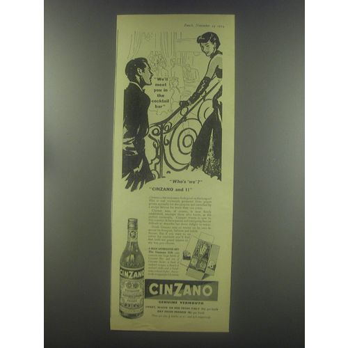 1954 Cinzano Vermouth Ad - We'll meet you in the cocktail bar