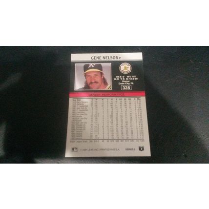 1991 Leaf Card # 328 Gene Nelson Excellent (5) Oakland Athletics